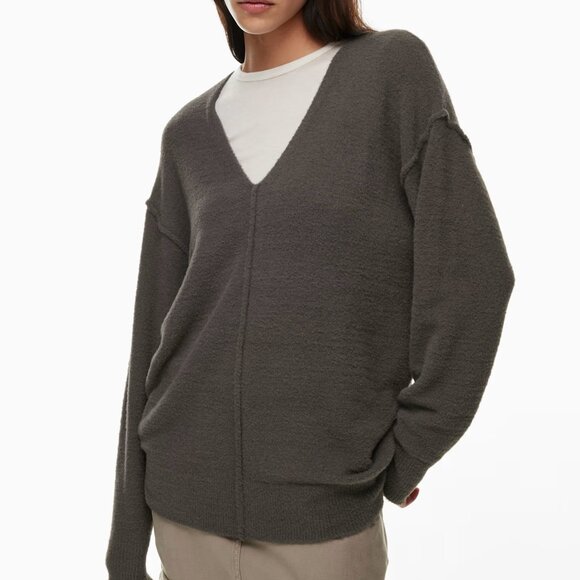 Aritzia - Wilfred - Hush Knit V - Neck Sweater Blue - Picture 3 of 10